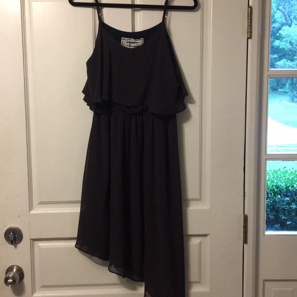 Navy and pink asymmetrical sundress